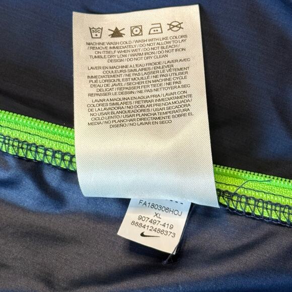 Nike Onfield Apparel NFL Seahawks Men's XL Blue Pull Over Windbreaker 1/4 Zip - Picture 7 of 10